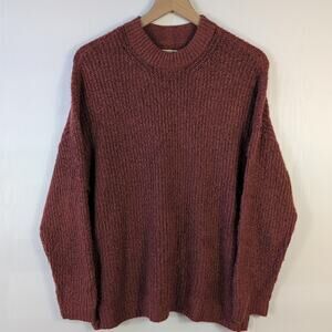American Eagle Sweater Women’s Small Maroon Textured Knit Long Sleeve Pullover